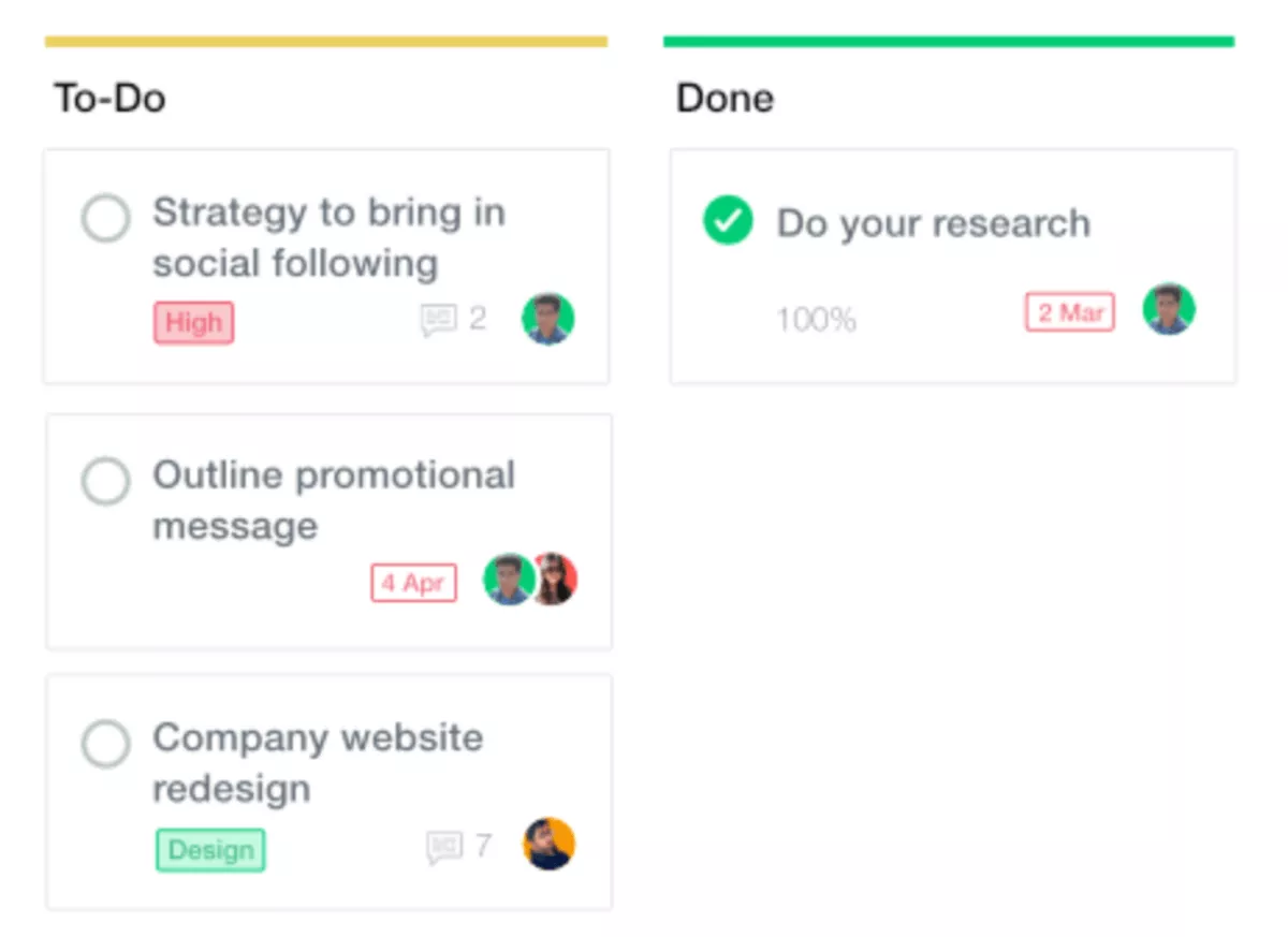Task management view showing to-do and completed tasks with priorities, due dates, and assignees in wrike alternatives
